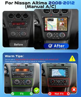 MAHVEC 9-inch IPS display on Altima dash delivers clear navigation and visuals