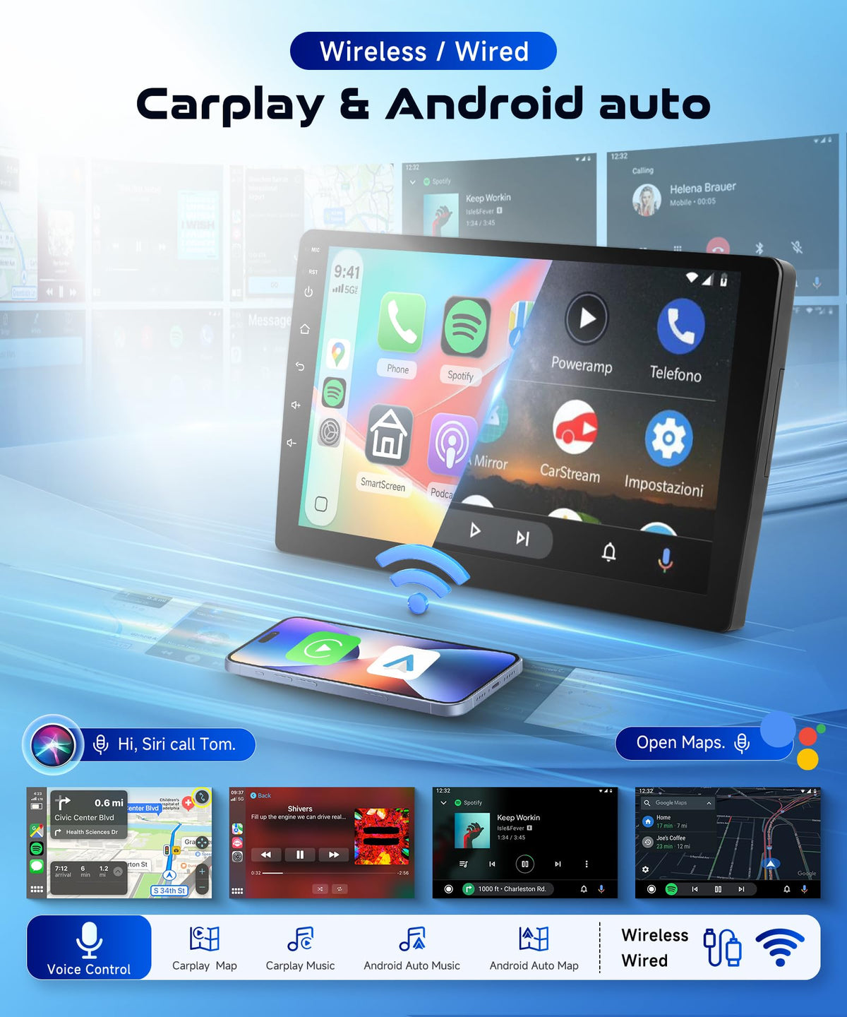 MAHVEC 9-inch IPS touchscreen display with sharp colors and responsive control