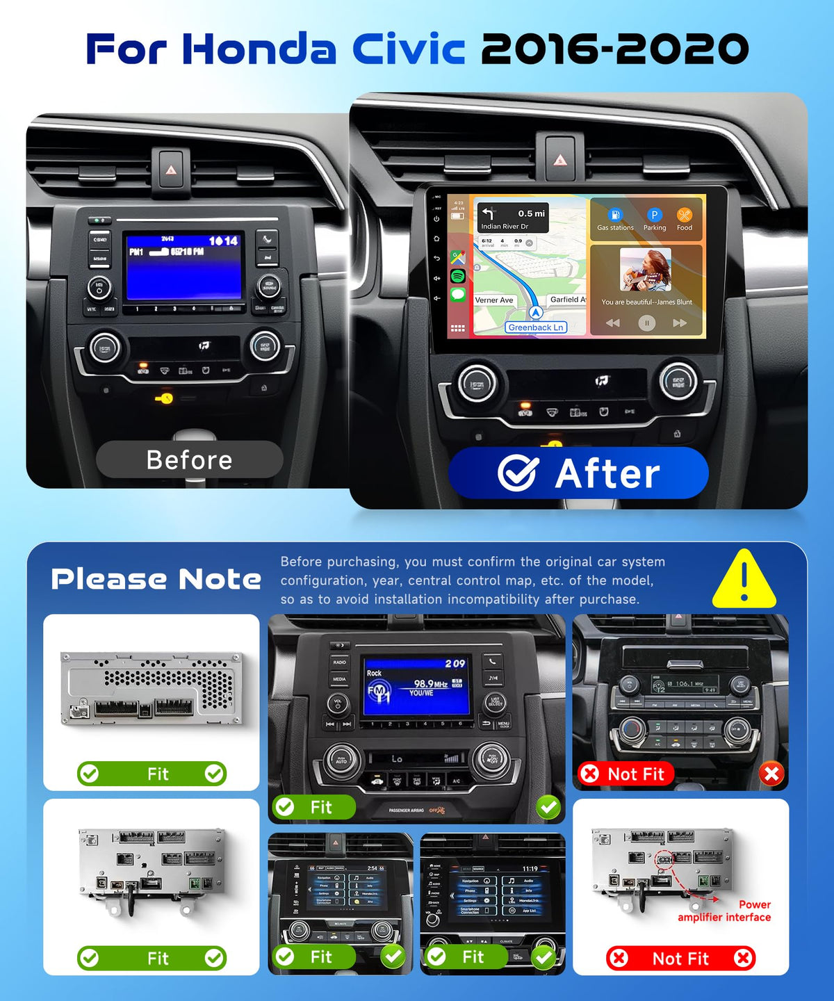 MAHVEC wireless CarPlay and Android Auto connect for safe, hands-free use