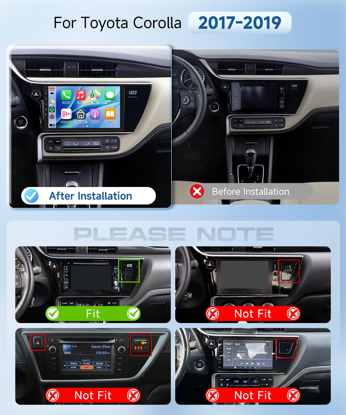 MAHVEC wireless CarPlay and Android Auto on 9-inch touchscreen