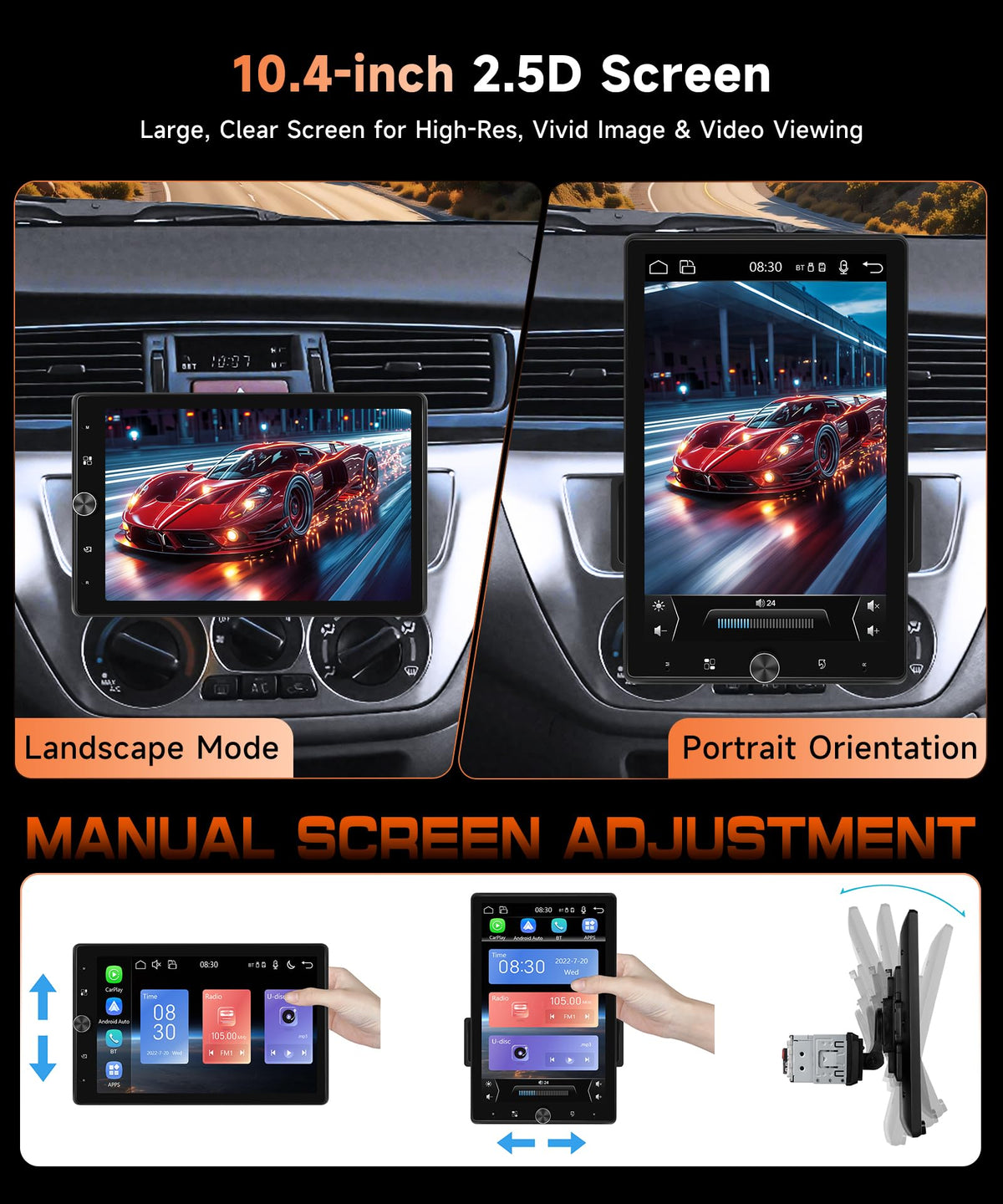 MAHVEC wireless CarPlay and Android Auto enable hands free use and on road navigation