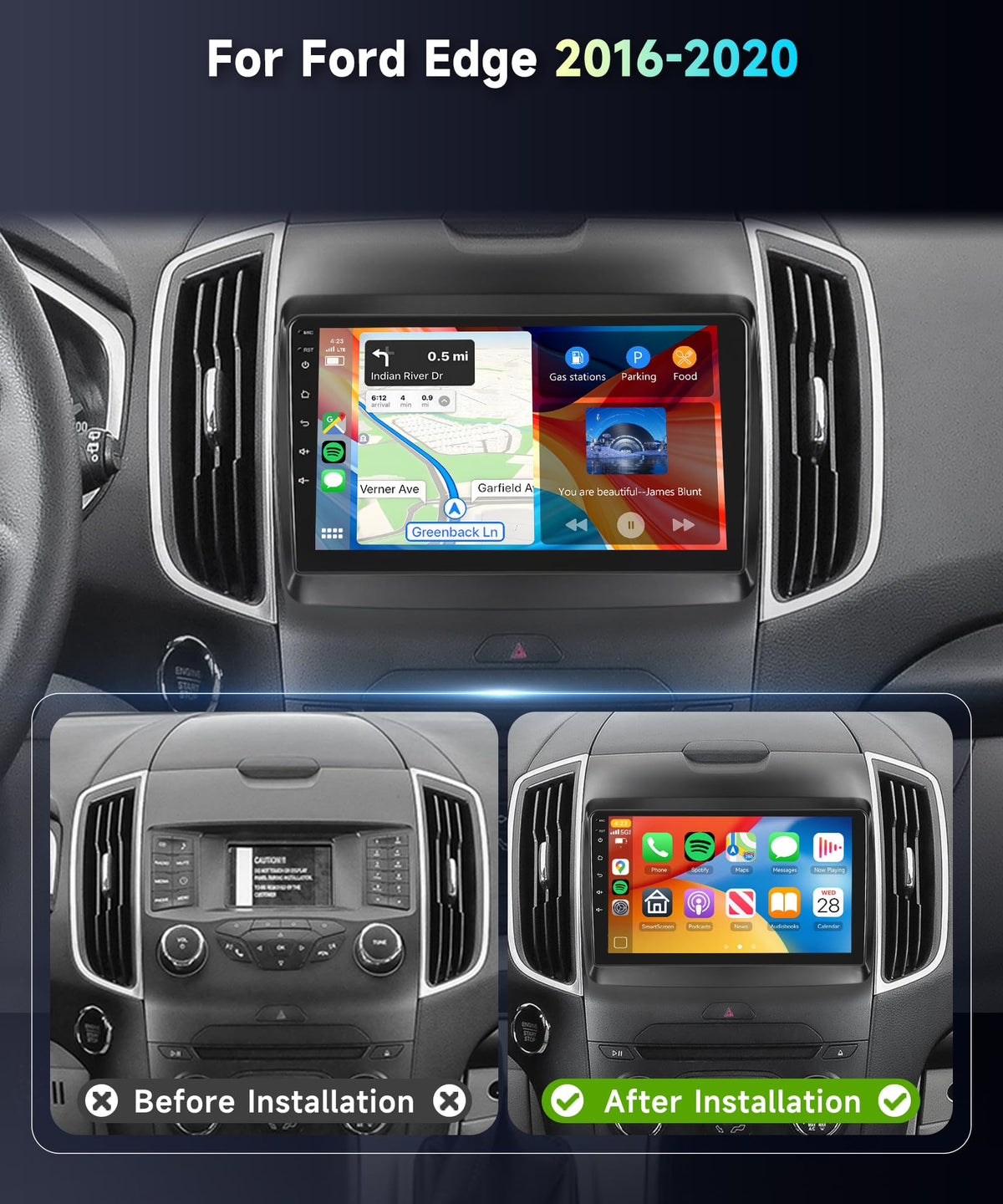 MAHVEC wireless CarPlay and Android Auto for cable-free phone integration