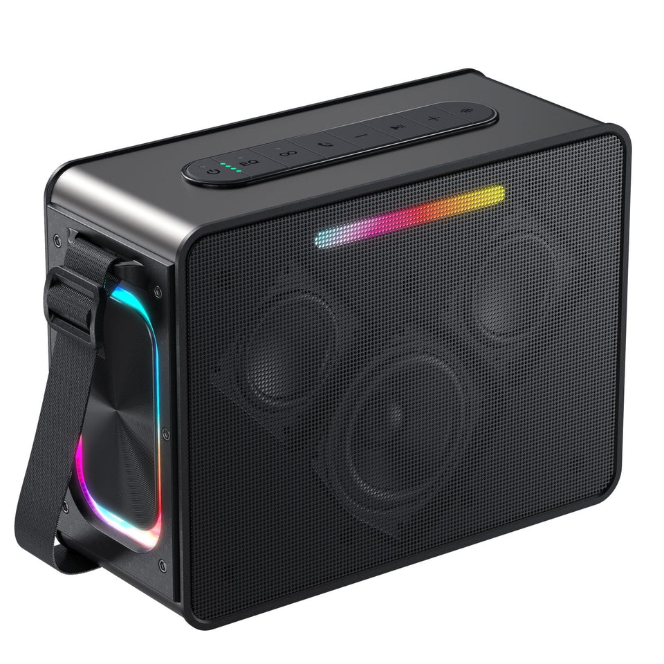 Maidsonic front view showing speaker grille and durable shell, boosts party sound