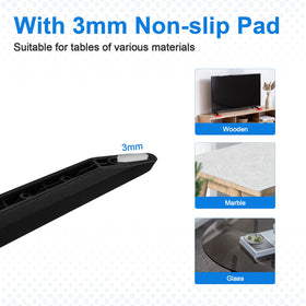 MAILADA legs next to TV cabinet demonstrating correct scale and fit benefit