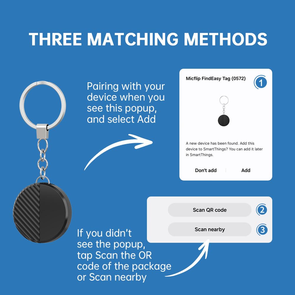 MaiLv SmartTag attached to a keyring demonstrating quick recovery benefit