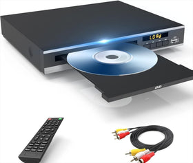MAITE Balance DVD player front view showing compact design and AV ports for easy setup.