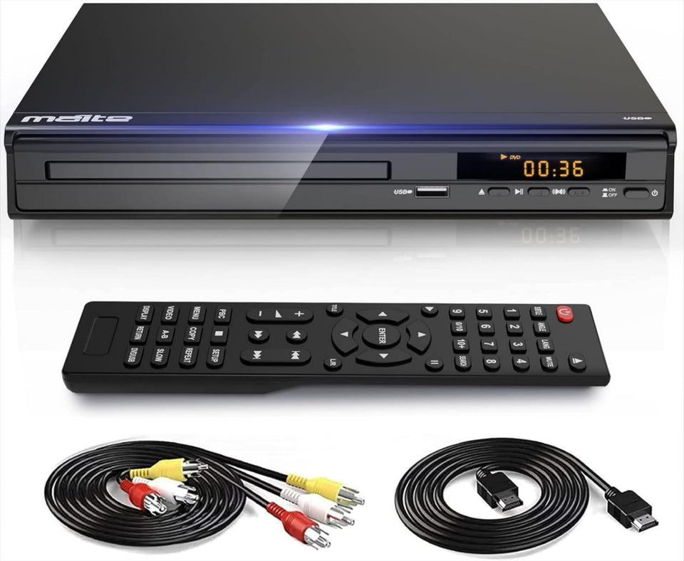 Maite DVD Player with HDMI output for crisp TV viewing
