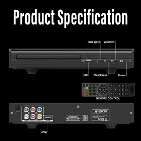 Maite included HDMI and RCA cables with remote for quick setup