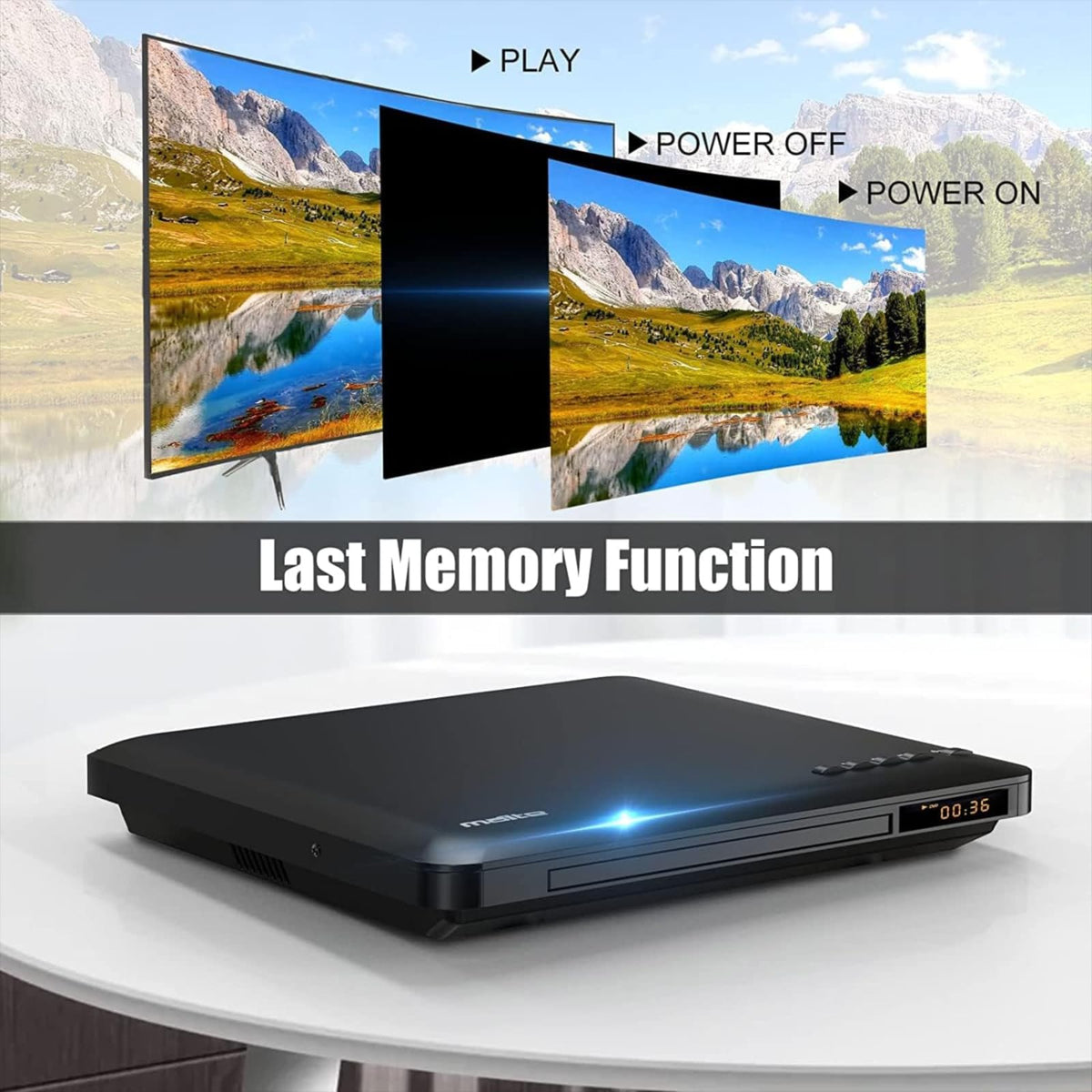 MAITE DVD Player remote control for convenient couch-side operation.