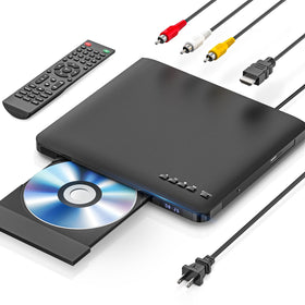 MAITE Ultra Slim DVD Player front view showing compact design for easy placement.