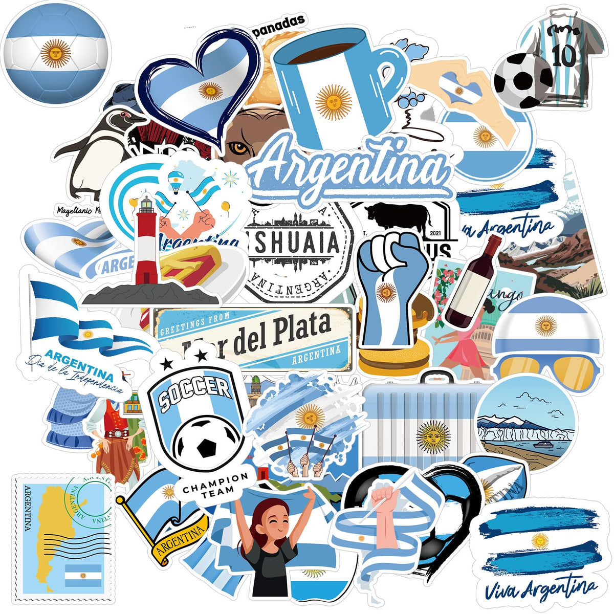 Maitys Argentina stickers pack front view for vibrant DIY decorating.