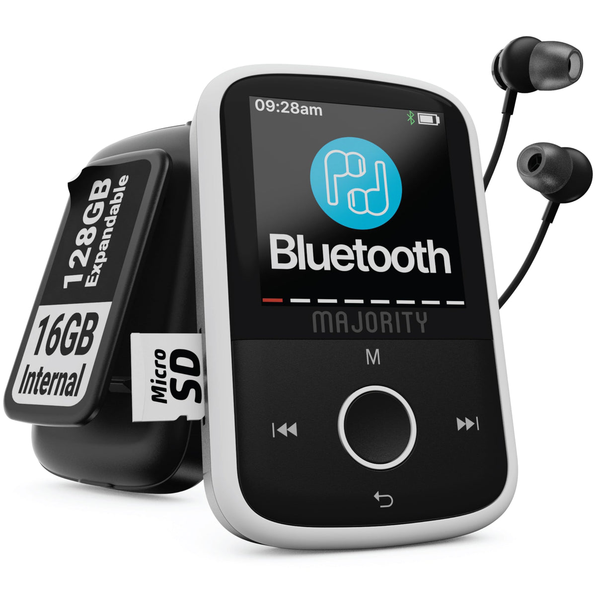 Majority MP3 GO front view showing compact design and display, great portability