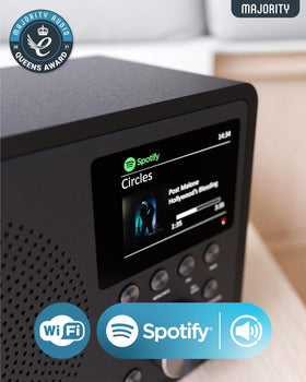 Majority Touro internet radio dsp-speaker delivers balanced sound and bass port