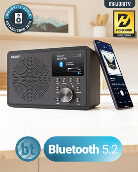 Majority Touro internet radio top view showing compact design for any room