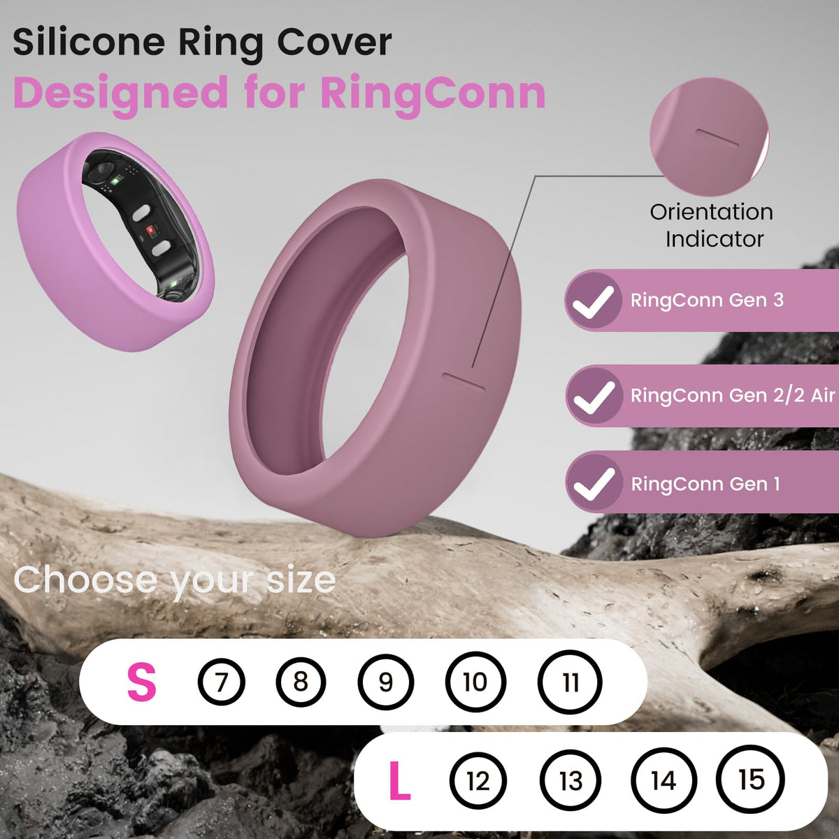 MAKCPOIMER elastic silicone protector for RingConn Gen2, comfortable fit during workouts.