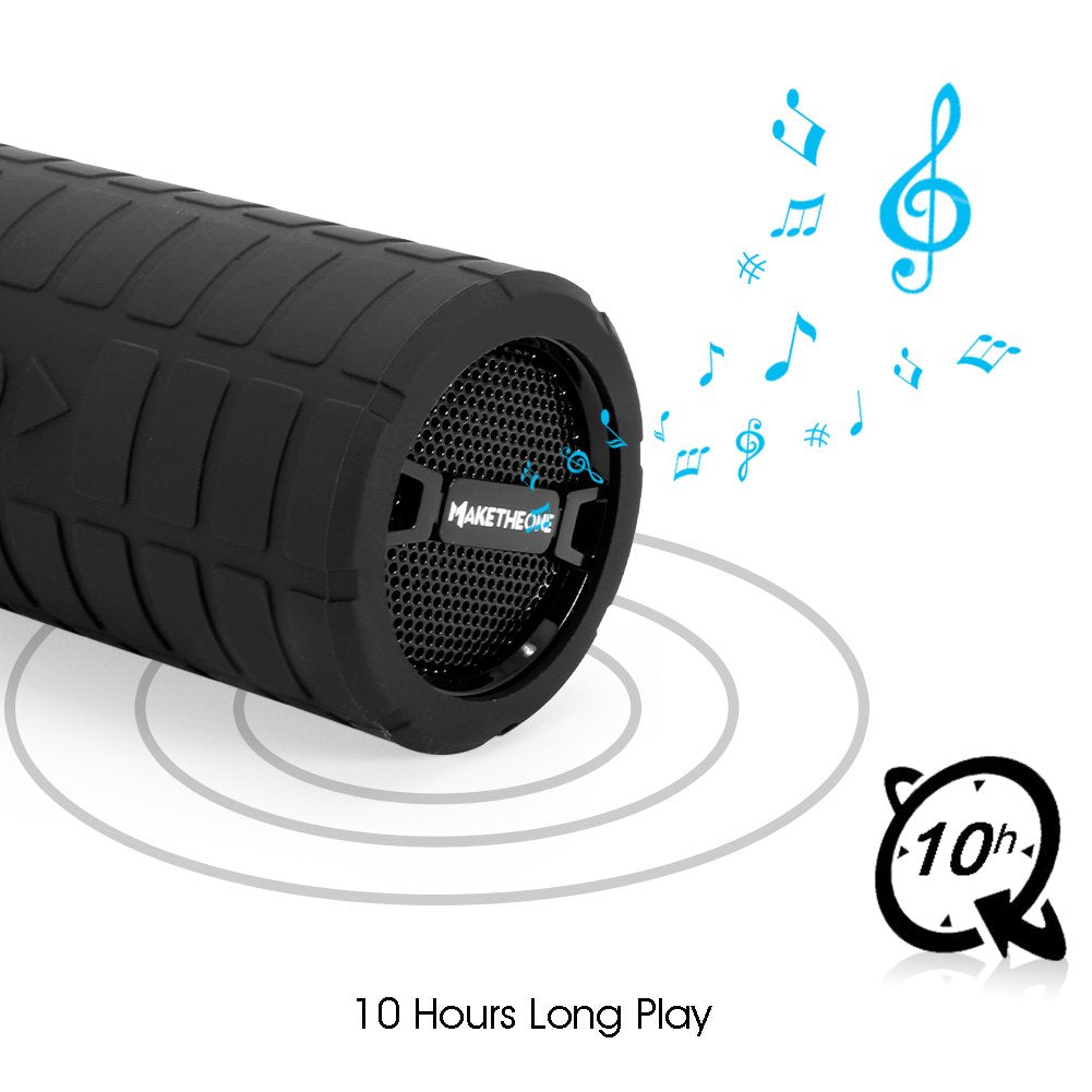 Maketheone speaker with AUX and MicroSD inputs enables flexible playback options.