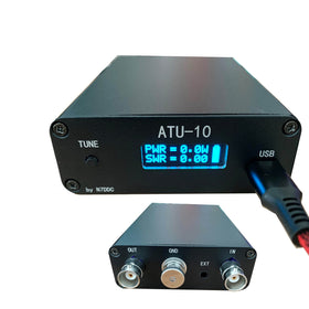 Malahit ATU-100 front panel with control button and OLED display for quick tuning