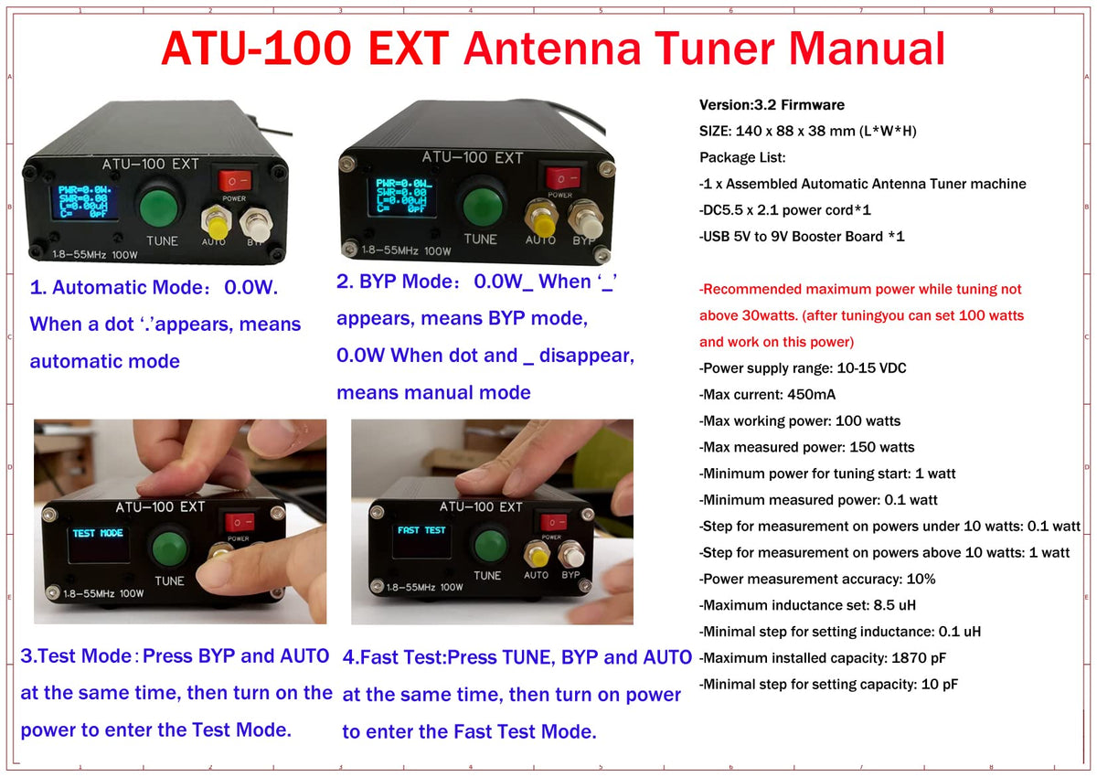 Malahit ATU-100 EXT ready for use with radio setups.