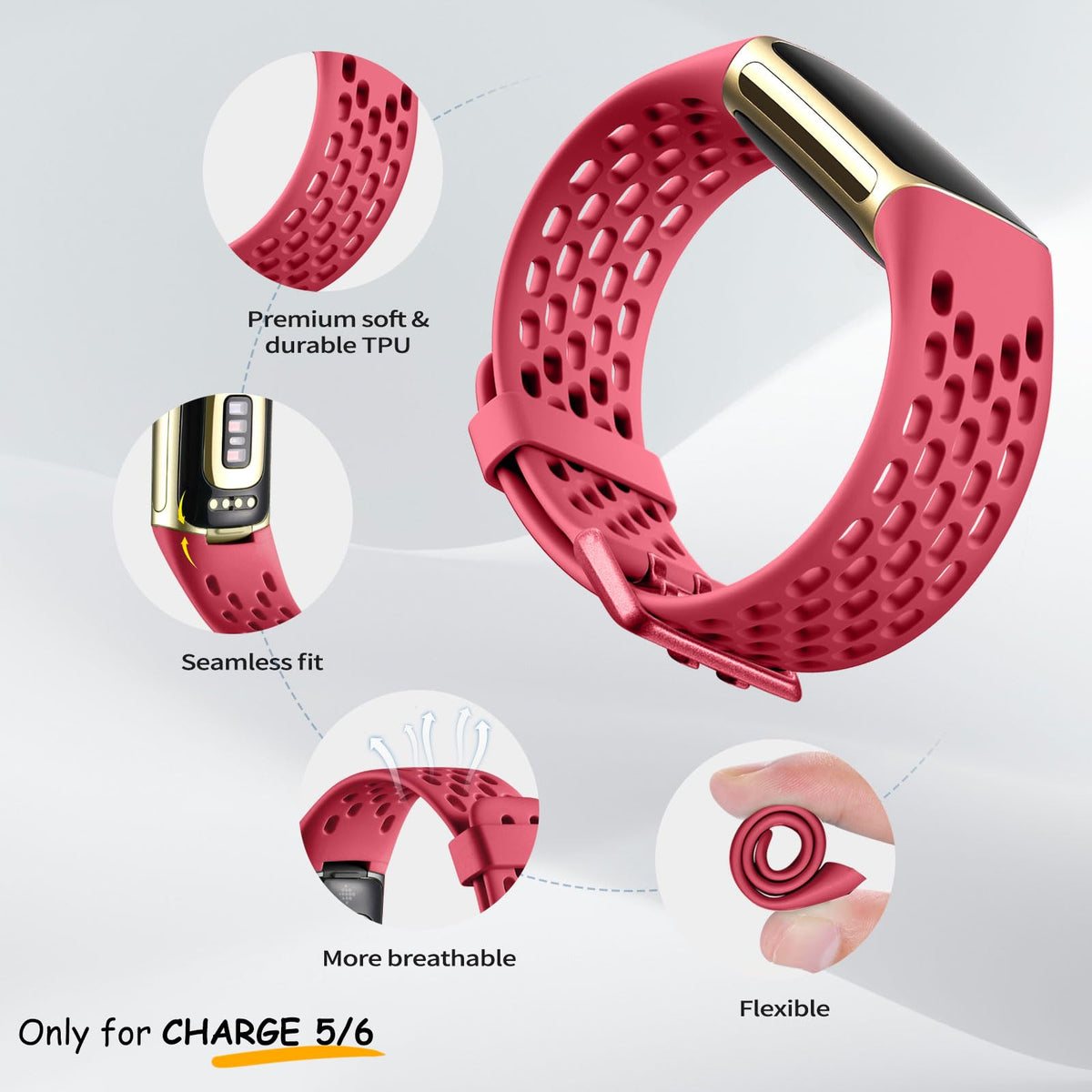 Maledan bands double-buckle visual: enhanced security for vigorous workouts.