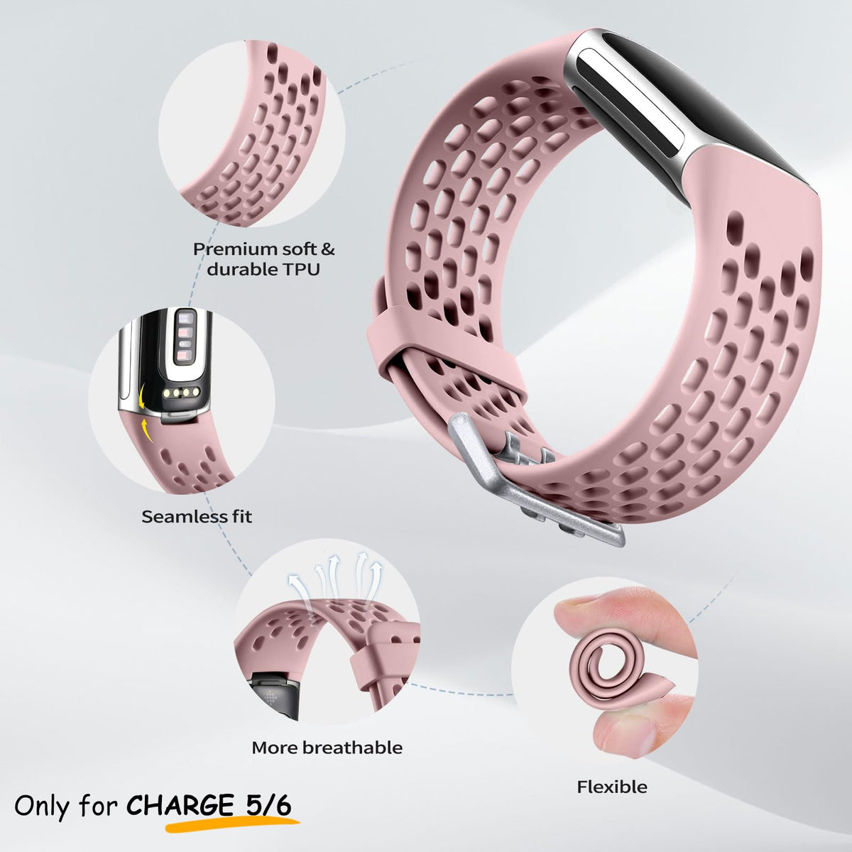 Maledan breathable elastomer TPU strap with ventilation for comfort