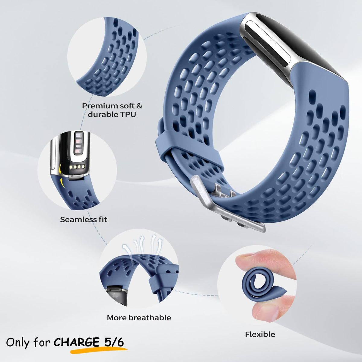 Maledan Charge 5 band with secure buckle for workouts