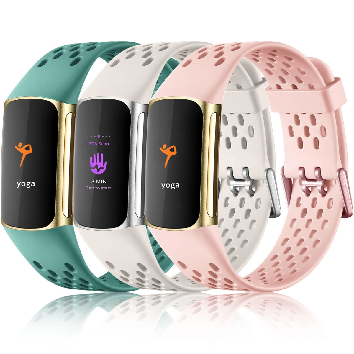 Maledan Charge 5/6 pink sport band close-up, breathable and sweat-resistant for daily workouts.