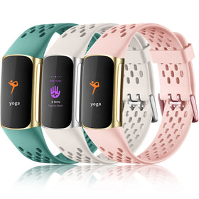 Maledan Charge 5/6 pink sport band close-up, breathable and sweat-resistant for daily workouts.