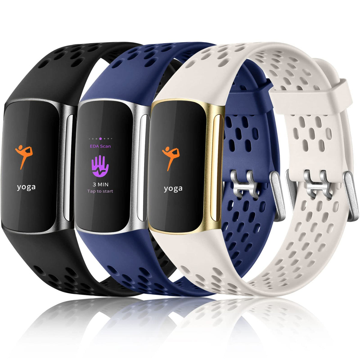 Maledan Charge 6 black band close-up showing secure connectors for daily wear