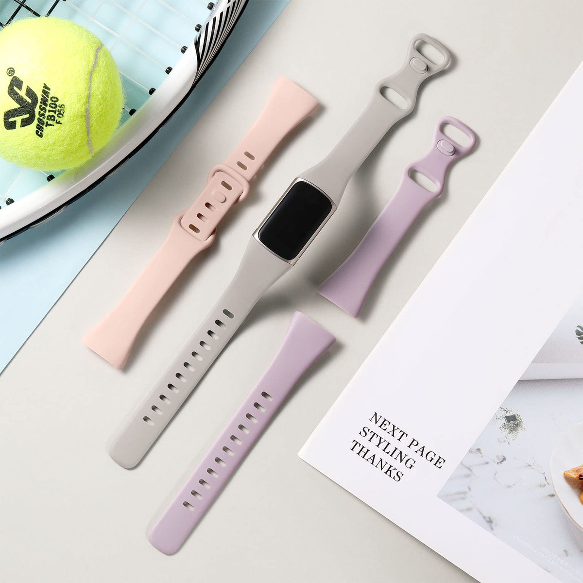 Maledan gray band for Fitbit Charge 6 blends with workout outfits.