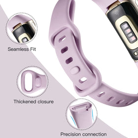 Maledan lavender band for Fitbit Charge 5 fosters breathable comfort.