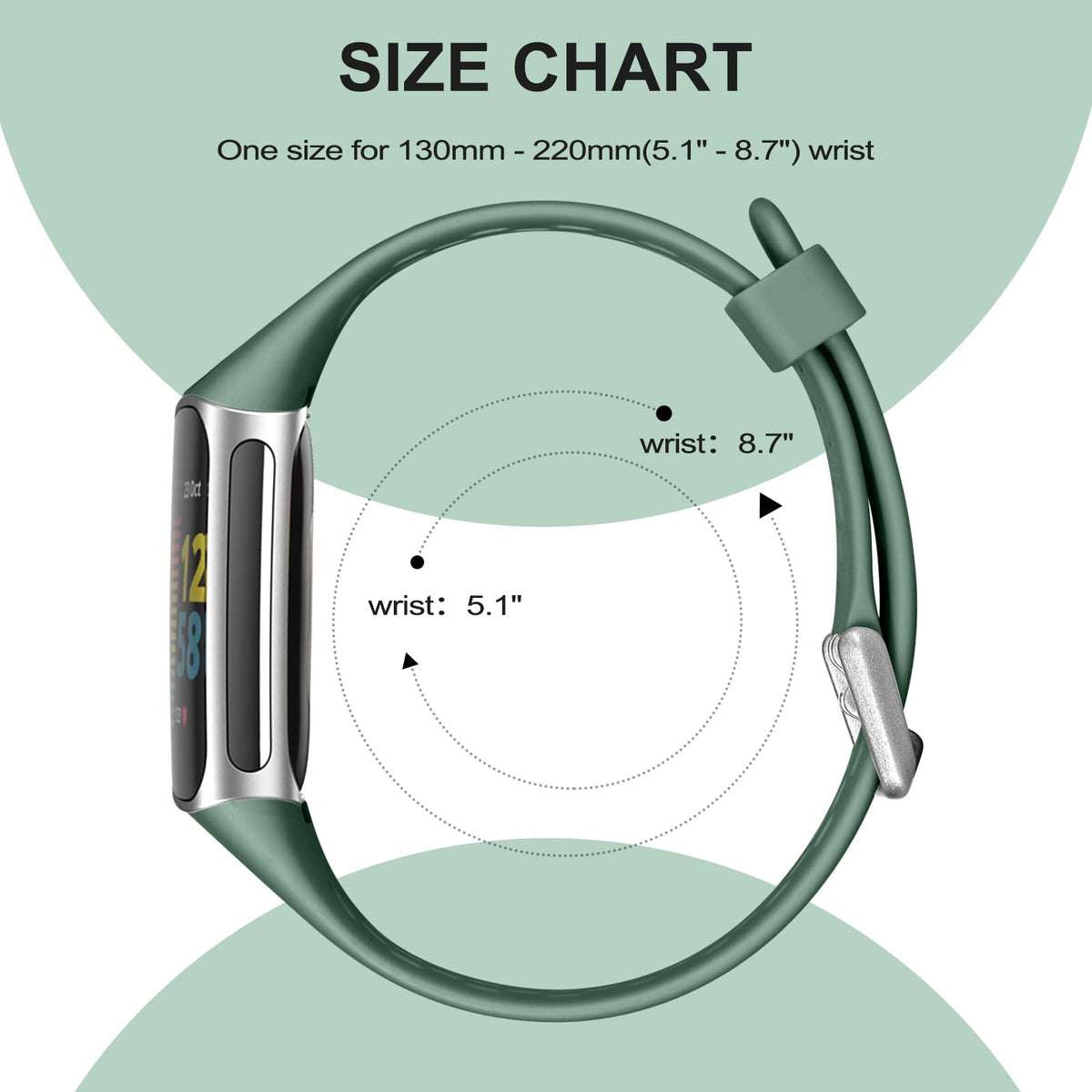 Maledan Fitbit Charge 5/6 double-buckle band close-up for secure workouts.