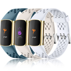 Maledan Fitbit Charge 5/6 blue sport band offers secure daily wear with a precise fit.
