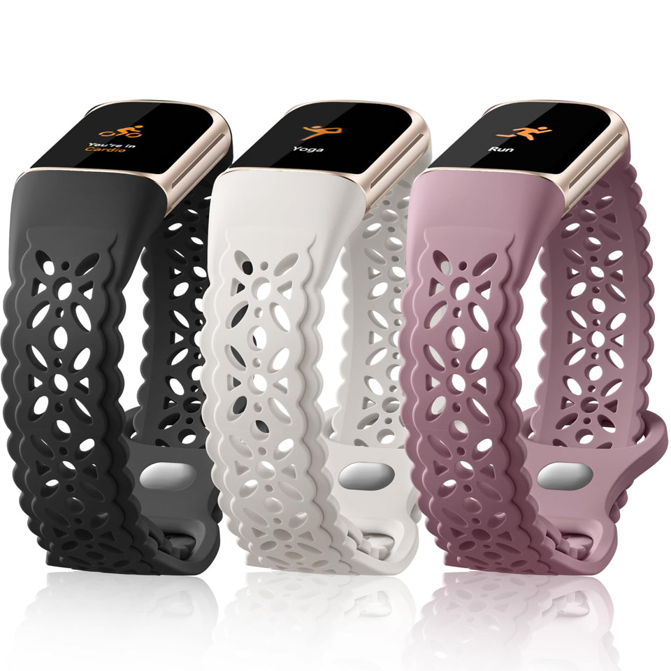 Maledan lace floral band on Charge 6 for breathable daily comfort.