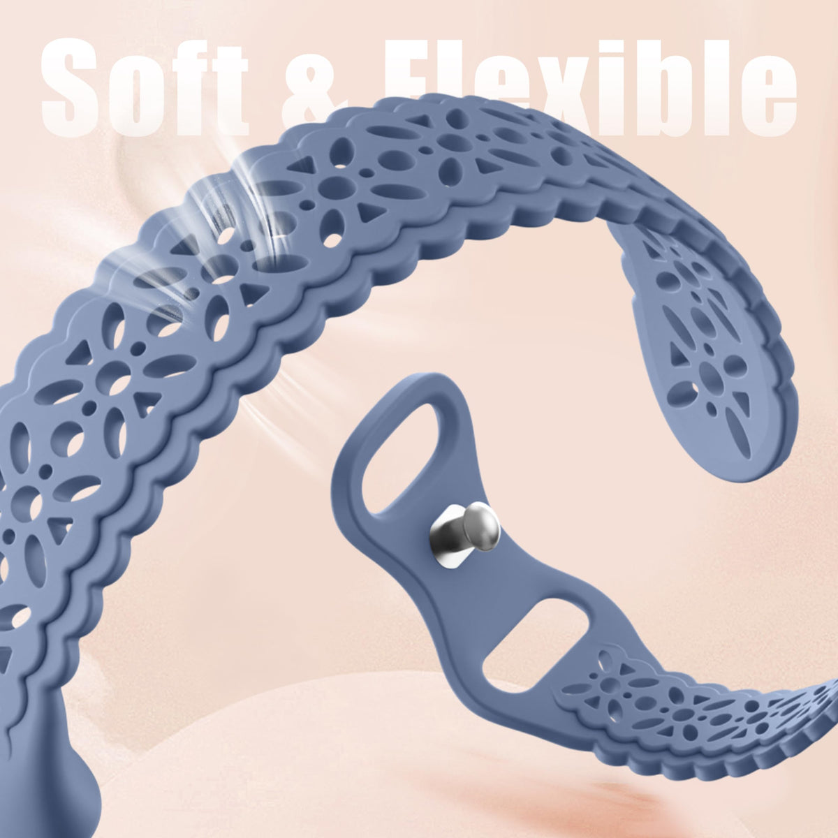 Maledan lilac flower hollow cutout close-up enhances Fitbit Charge 6 style
