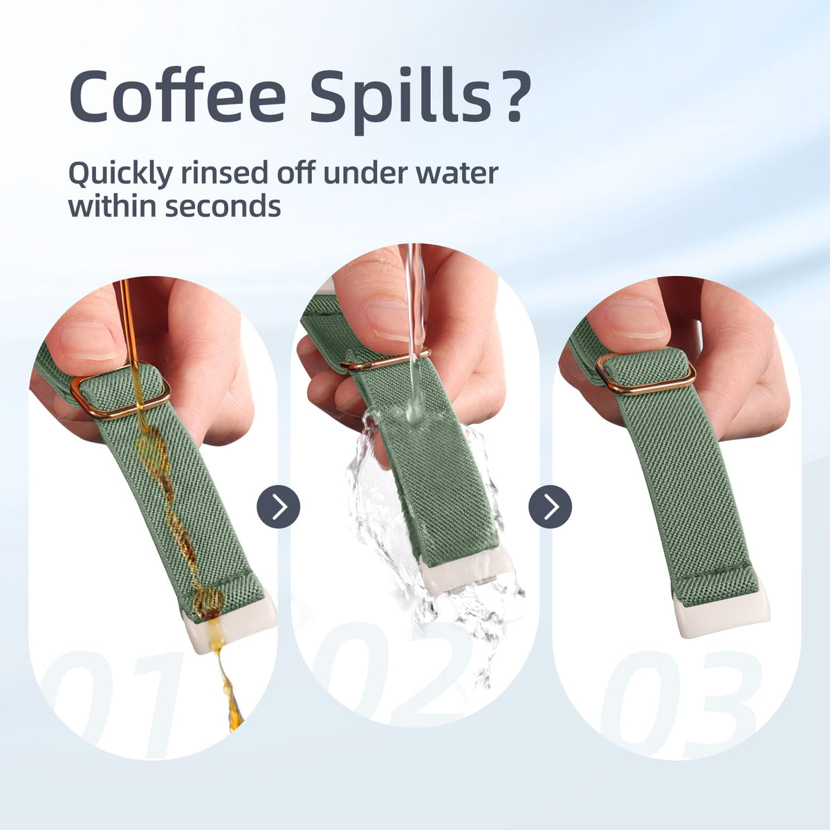 Soft breathable woven nylon on Maledan band enhances daily comfort and skin-friendliness.