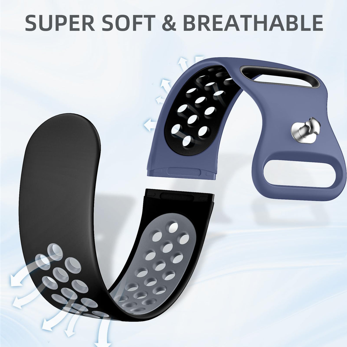 Maledan Sense2 soft silicone band close-up, quick-dry performance for workouts.
