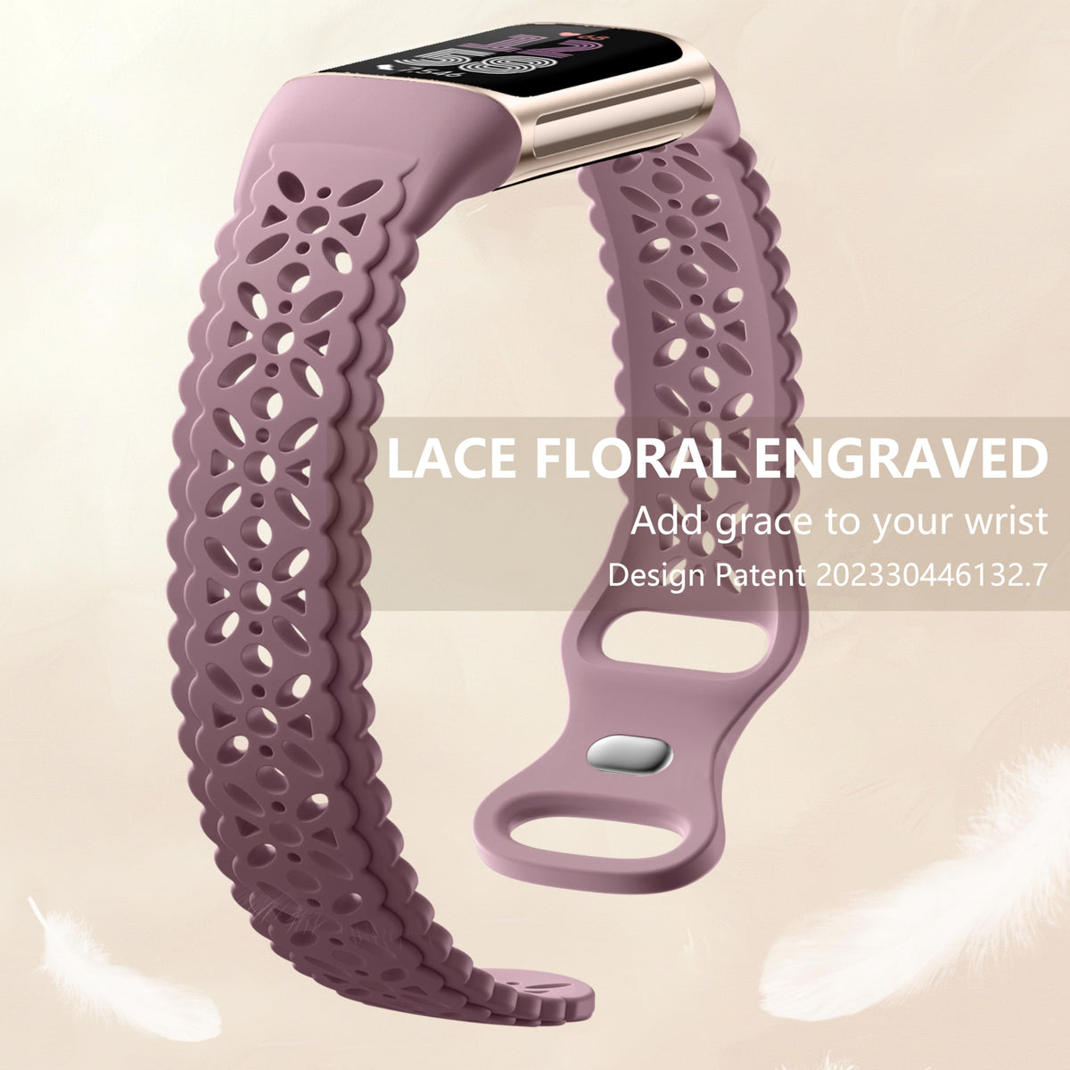 Maledan soft silicone band with breathable design for Fitbit Charge 5 workouts