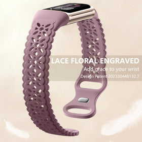 Maledan soft silicone band with breathable design for Fitbit Charge 5 workouts