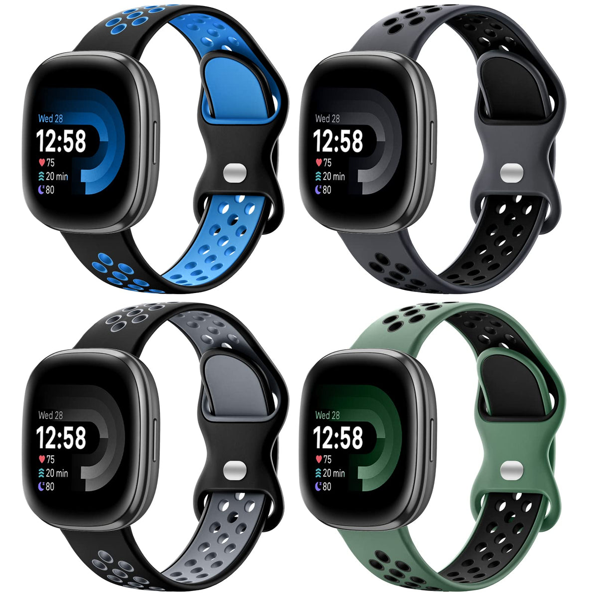 Maledan soft silicone band for Fitbit Versa 3 offers comfortable, skin-friendly daily wear.
