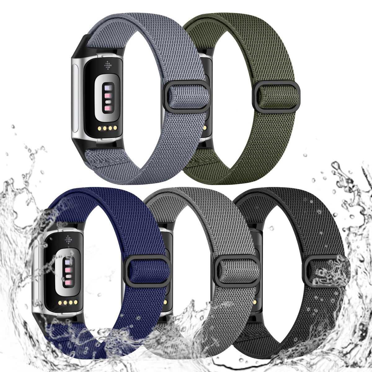 Maledan sport band for Fitbit Charge 5/6, close-up nylon weave highlighting durability