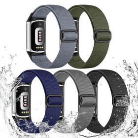 Maledan sport band for Fitbit Charge 5/6, close-up nylon weave highlighting durability