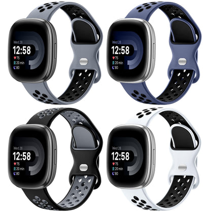 Maledan sport band for Versa 3 close-up, soft silicone for all-day comfort.
