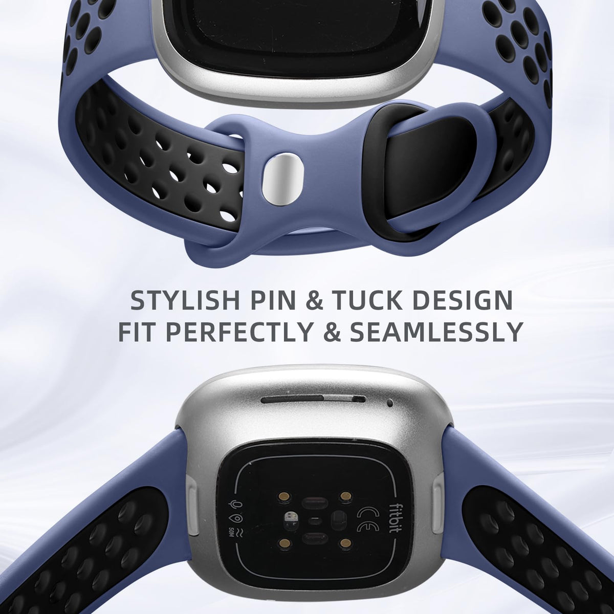 Maledan sport band for Versa 4 close-up, breathable quick-dry design.