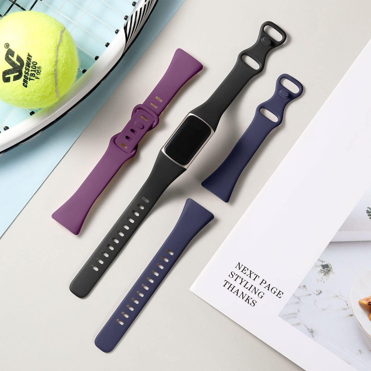 Waterproof silicone band ideal for workouts and swims.