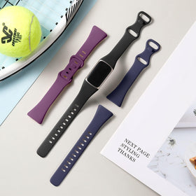 Waterproof silicone band ideal for workouts and swims.