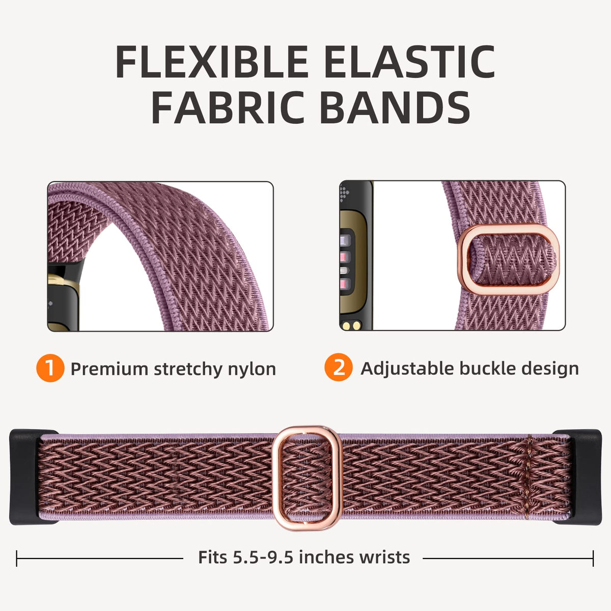 Elastic wristband on wrist demonstrates snug fit during workouts