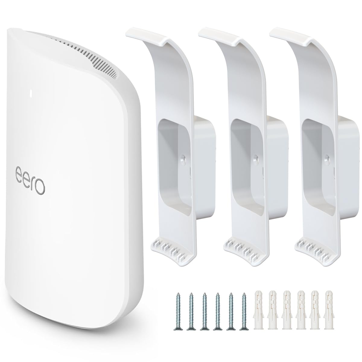 Mamerry eero Max 7 wall mount front view for clutter-free setup.