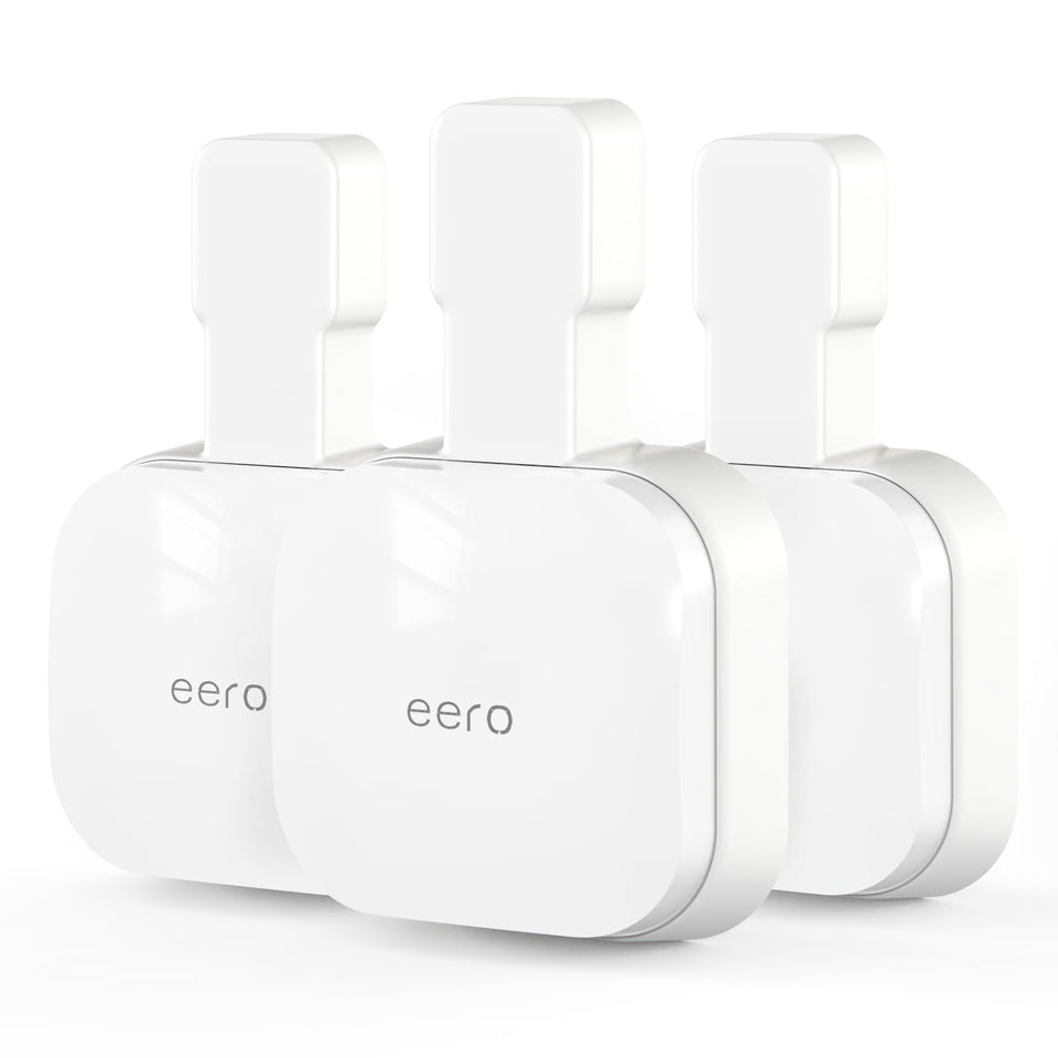 Mamerry mount front view holding eero 7, saves desk space