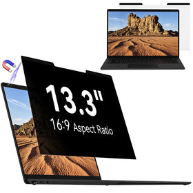 Mamol front view of 13.3 inch privacy screen showing snug fit and protection