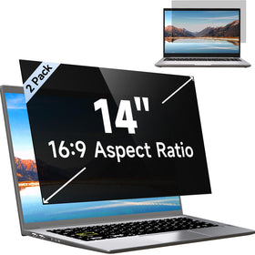 Mamol front packaging showing 14 inch filter and two-pack, protects privacy
